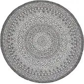 FRAAI In | & Outdoor Teppich Rund | Summer Azteca Grau | Ø 180cm | Grau | Rund