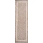 FRAAI Balkonteppich | Sierra Border Beige Creme | 80x180cm | Creme | Läufer