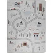 Little Olly Auto Spielteppich | Rocky Ride Weiß | 120x170cm | Weiß | Polyester | Rechteckig