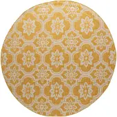 FRAAI In | & Outdoor Teppich Rund | Rio Flower Gelb | Ø 160cm | Gelb | Jute | Rund