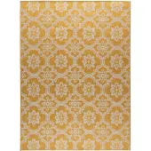 FRAAI In | & Outdoor Teppich | Rio Flower Gelb | 200x290cm | Gelb | Jute | Rechteckig