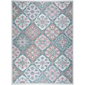 FRAAI Outdoor Teppich Boho | Vedra Tile Blau | 120x170cm | Blau | Rechteckig