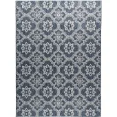FRAAI In | & Outdoor Teppich | Rio Flower Blau | 200x290cm | Blau | Jute | Rechteckig