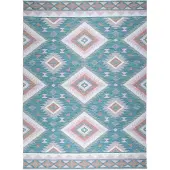 FRAAI Outdoor Teppich Boho | Vedra Aztec Blau | 200x290cm | Blau | Rechteckig
