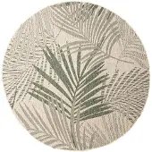 FRAAI In | & Outdoor Teppich Rund | Tiga Palm Grün | Ø 100cm | Grün | Rund