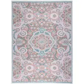 FRAAI Outdoor Teppich Boho | Vedra Medaillon Rosa | 120x170cm | Pink | Rechteckig