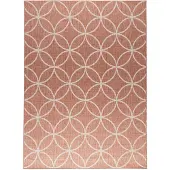 FRAAI Geometrischer Outdoor Teppich | Faro Ripple Rosa | 230x330cm | Pink | Jute | Rechteckig
