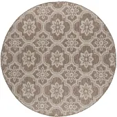 FRAAI In | & Outdoor Teppich Rund | Rio Flower Beige | Ø 230cm | Beige | Jute | Rund