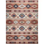 FRAAI Kelim Outdoor Teppich | Lira Maya | 140x200cm | Braun | Rubber (TPR) | Rechteckig