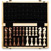 Merkloos Holz-Schachspiel mit Aufbewahrungsfunktion und Standardfiguren