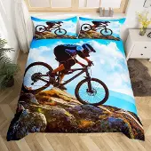 Merkloos Mountainbike Bettwäsche Set für Kinder - 3D Sportthema