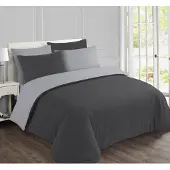 Merkloos Bettbezugset Baumwolle Anthrazit und Grau 260 x 240 cm