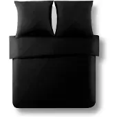 Merkloos 100% Baumwoll Bettbezug - 240 x 220 cm, Schwarz