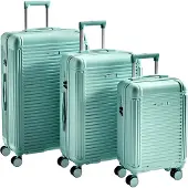 Markenlos 3-teiliges Hartschalenkoffer-Set aus Kunststoff in Mintgrün mit TSA-Schloss