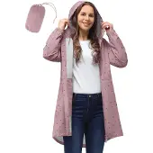 Merkloos Faltbare Wasserdichte Regenjacke für Damen mit Kapuze