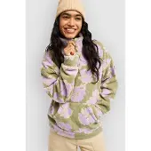 Roxy Strickfleece-Pullover "Live Out Loud", Damen, Gr. S, oil grün hippy shake, Obermaterial: 100% Polyester., Pullover Strickfleece-Pullover