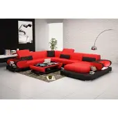 AEA Ledersofa Polster Sitz Couch Garnitur Ecksofa Sofa Couch Wohnlandschaft Detmold