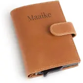 Yoursurprise Kartenetui Leder - mit Namen - Braun