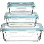 5 Five Frischebehalter mit Deckel - Glas - Set 3x Stuck - 1180/540/330 ml