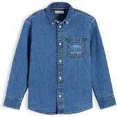 Tommy Hilfiger Jungen Hemden Denim Shirt - Blauw - Größe 164