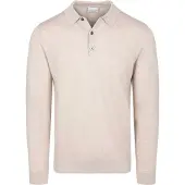 Profuomo Langarm - Longsleeve Poloshirt Merinowolle Beige