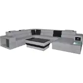 AEA Ecke Leder Modern XXL Couch Wohnlandschaft Ledersofa Sofa U-Form B2006