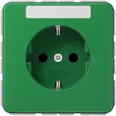 JUNG SCHUKO-Steckdose 16A 250V mit Schriftfeld CD 1520 BFNA GN