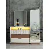 Xl Moebel Gmbh Schlafzimmer Designer Kommode Mit Spiegel LED Beleuchtung Holz Möbel