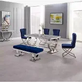 AEA Luxus Esstisch Säulentisch Esstische Esszimmer Tisch Silber 200x100