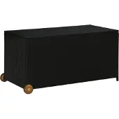 vidaXL Gartenbox "Hasborn" aus PE-Rattan in Schwarz. Abmessungen (L/B/H) 120x65x61 cm