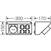 Hensel HENS Mi CB 16,4xSchuko+16A,5p,6h MICB16