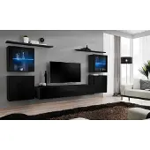 AEA Schwarz Wohnwand Wohnzimmermöbel Luxus Wand Schrank Komplett Designer