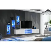 AEA Luxus Möbel Designer Wohnwand TV-Ständer 3x Wandschrank Sideboard Holzmöbel