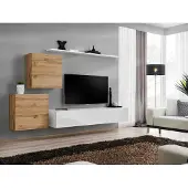 AEA Wohnzimmer Set 4tlg Wandregal Sideboard Wohnwand 2x Wandschrank Design