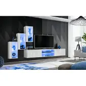AEA Wohnwand Luxus Wohnzimmer Set 210 cm Einrichtung Wand Regale Modern