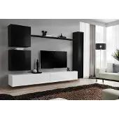 AEA Holzmöbel Wohnwand Modernes Schwarz Möbel TV-Ständer Einrichtung Sideboard