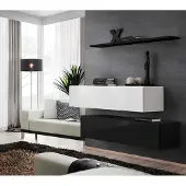 AEA Wohn Zimmer Schwarz Wohnwand Designer Schränke Set Wandregal Modern Möbel