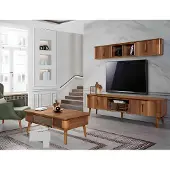 AEA Tv Wand Holz Stil Modern Regal Wohnzimmer Möbel Schrank moderne Wohnwand