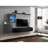 AEA Wohnwand 2x Wandschrank Einrichtung Hochglanz Wand Regal Designer Holz Möbel