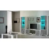 AEA Wohnwand Doppel Vitrine Konsole TV-Tisch Schrankwand Glasvitrinen Wohnzimmer