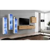 AEA Wohnzimmermöbel Designer Wohnwand TV Ständer Hochglanz Sideboard Wand Schrank