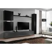 AEA Wandschrank Wohnzimmermöbel Wohnwand Set 6tlg Designer Wand Regal Sideboard