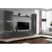 AEA Wohnwand Designer Möbel Grau Wandschrank Luxus Einrichtung Holzmöbel Modern