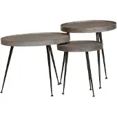 vidaXL Couchtisch 3 Stk. Silbern Holzwerkstoff