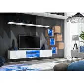 AEA Komplett Set 8tlg Wandschrank Luxus Sideboard TV-Ständer Wand Regale