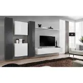 AEA Wohnzimmermöbel Weiß Wohnwand Designer Möbel Komplette Set 6tlg