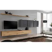 Xl Moebel Gmbh Braun Wohnwand Wohnzimmer Wandschrank Wand Regal Schrank Designer Einrichtung