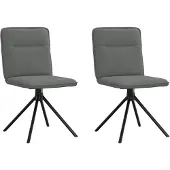 vidaXL Esszimmerstühle 2 Stk. Dunkelgrau Stoff