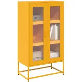 vidaXL Highboard Senfgelb 68x39x123 cm Stahl