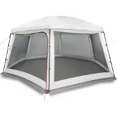 vidaXL Poolzelt mit abnehmbarem Überzelt Netzwänden Grau 618x532cm
